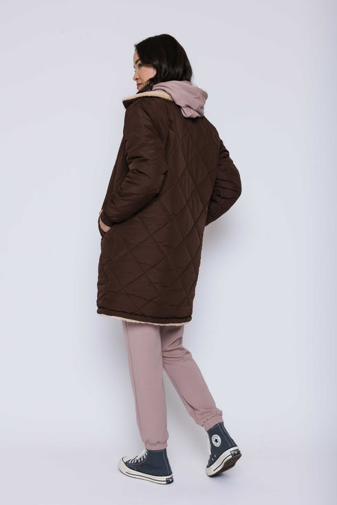 Sydney-Reversible Sherpa Lined Coat